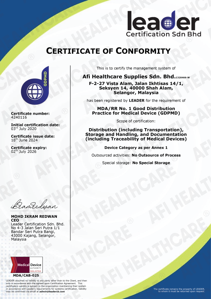 Certificate of Conformity